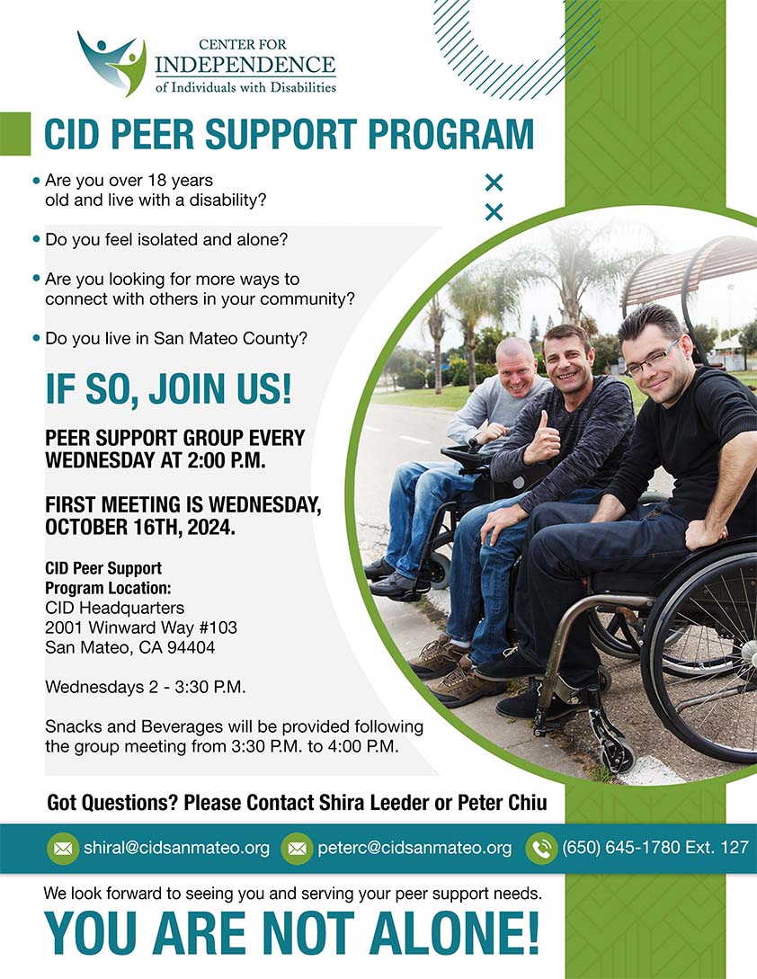 Thumbnail image of the CID Peer Support Group flyer.